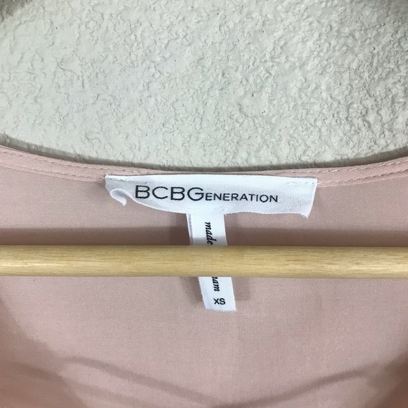 BCBGeneration Lace Up Blouse in Rose Smoke - Picture 8 of 9
